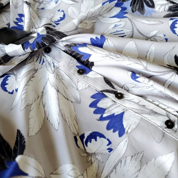 ALFANI BLOUSE SIZE 18 NEW WITH TAG FLORAL DESIGN ADJUSTED SLEEVES V-NECK - Picture 6 of 7